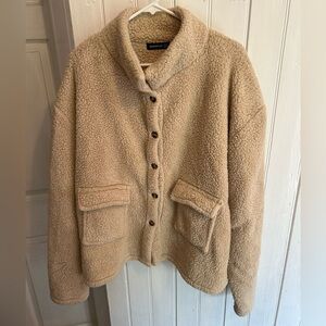 BloomChic plus size 18 brown Sherpa button up Shacket jacket